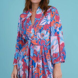 Weekend Max Mara Oblio Abstract Floral Midi Dress